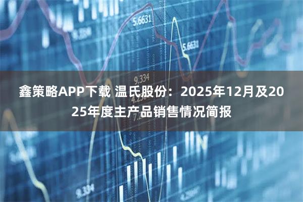 鑫策略APP下载 温氏股份：2025年12月及2025年度主产品销售情况简报