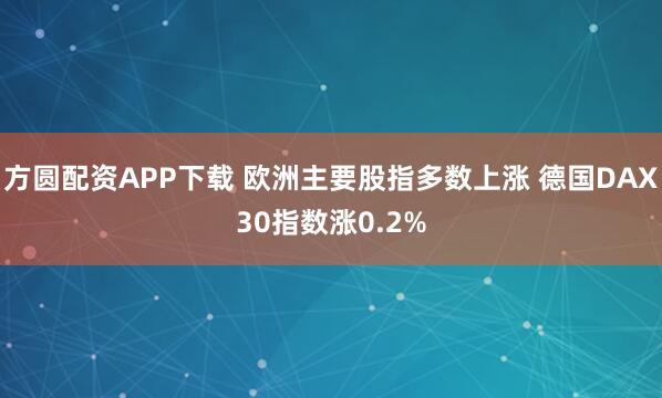 方圆配资APP下载 欧洲主要股指多数上涨 德国DAX30指数涨0.2%